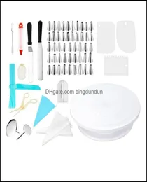 Baking Pastry Tools 164Pcs Diy Cake Decorating Bakery Kit Supplies Turntable Set With Pi Cream Reusable Bag Drop Delivery Home Gar6758963