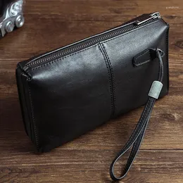 Wallets AETOO Men's Leather Clutch Soft Vintage Cowhide Long Purse Casual Mobile Phone Bag Simple