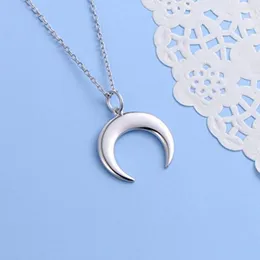 Pendant Necklaces 2023 Steel Horn Crescent Shape Necklace High Polish Jewelry SSN018 1Pcs Sold Accept Custom