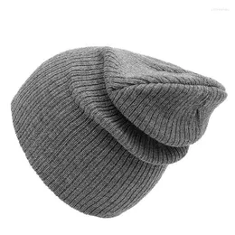 Beanies Beanie/Skull Caps Winter Hats For Women Men Knitted Solid Color Warm Thicken Windproof Casual Ski Elastic HatsBeanie/Skull Elob22