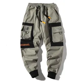 Мужские брюки в стиле хип-хоп, мужские брюки-шаровары с несколькими карманами и эластичной резинкой на талии, повседневные брюки в стиле уличного панка, мужские брюки-карго ABZ51 230309