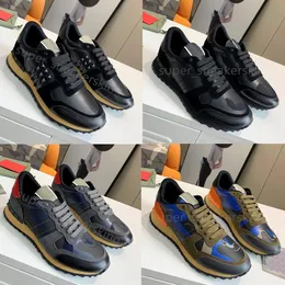 Top Rivet Camouflage Sneaker Camo Stud Stylist shoes Men Tênis Designer Checkered Studded Flats Mesh Camo Fashion Trainers 38-46