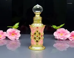 10ml Kristal Dekoratif Emtpy Cam Şişeler Arapça Parfüm Yağı Kokusu Yüksek Kaliteli Damlalı Şişe Altın Çubuk Depolama Jars9481623