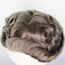 Erkek peruk insan saçı İsviçre dantel ön toupee erkekler için 8x10 inç saç parçaları birim saç sistemi erkek wig269p
