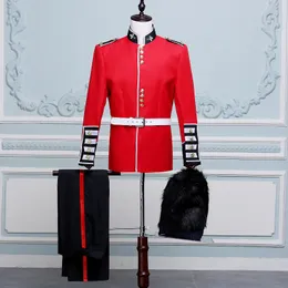 Mens Tracksuits British Royal Guard 유니폼 군인 의상 팬시 드레스 Grenadier 기병 튜닉 재킷 가드 파티 공연 230308 의상 복장 230308