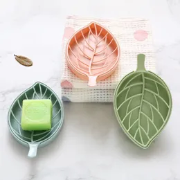 Tree Leaf Form Soap Dish Plastis Hollow Out Drainable Soaps Rishes Tray miljövänlig badrum baddusch non slip tvål holde jaboneras con forma de hoja de arbolr