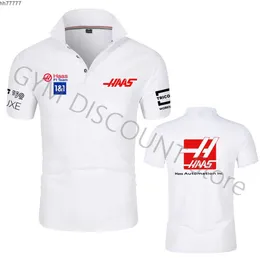5DGD 2023 New F1 팀 폴로 남자 포뮬러 원 레이서 Mick/magnussen Haas 레이싱 팬 반팔 남자/여자 셔츠 오버 사이즈 티셔츠