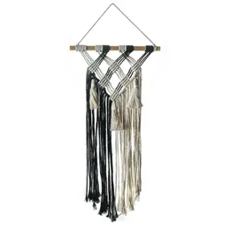 Tapestries Handmade Woven Macrame Wall Hanging Tapestry With Tassel Wedding Decoration Valentine's Day Home Decor