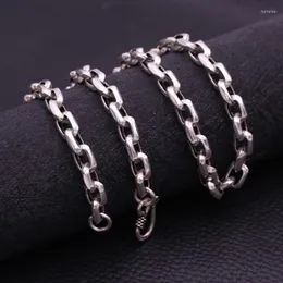 سلاسل أزياء S925 Sterling Silver Retro Thai Thai Boxle Personaled Men and Women Chain Coarse Netclace Sweater