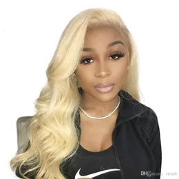 Blonde Lace Front Wig 613 Human Hair Wigs for black women Pre Plucked With Baby Hair Brazilian Body Wave Hair Full End267p