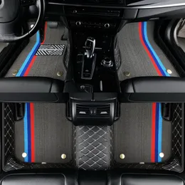Anpassad fit läderbilgolvmattor för BMW M M1 M2 M3 M4 M5 M6 I3 I4 I7 I8 IX IX3 X7 X6 X5 X4 X3 X2 X1 Interiörgolvstyling Tillbehör