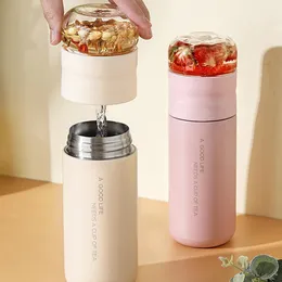 Water Bottles Insulated Cup with Filter Tea Maker Stainless Steel Thermos Bottle with Glass Infuser Separates Tea and Water 300ML 230309