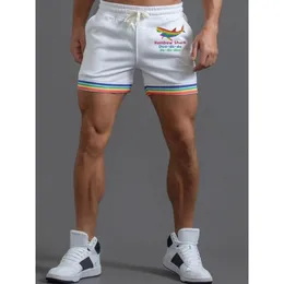 Men's Shorts Badassdude Rainbow Shark Striped Casual 230308