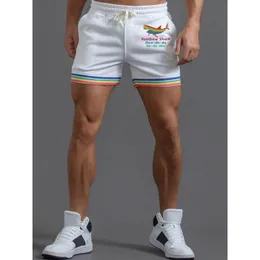 Męskie szorty Badassdude Rainbow Shark Striped Casual 230308