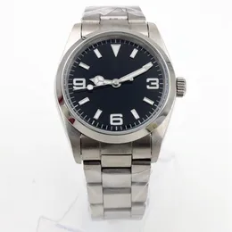 Luksusowe męskie zegarek Exp II Style 36 mm Black Dial Automatyczny ruch Wysokiej jakości lustro ze stali nierdzewnej Oryginalne składane bucl225f