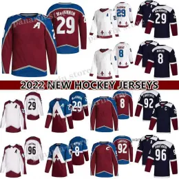 CUSTOM Hockey Jerseys 29 Nathan MacKinnon Jersey 8 Cale Makar 96 Mikko Rantanen 92 Gabriel Landeskog Reverse Retro hockey jerseys Player Wea