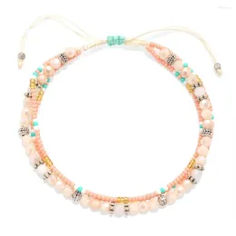 Braccialetti con ciondoli Boho Multicolor Strand Seme di vetro Perline Cristallo Bracciale fatto a mano Donna Ragazza 2023 Moda Multistrato Gioielli estivi Presente