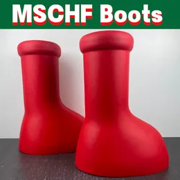 New MSCHF Men Women Rain Boots Designer Big Red Boot Knee Mens Rubber Platform Booties Thick Bottom Non-Slip Bootie Fashion Astro Boy