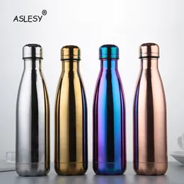 Water Bottles Custom 500Ml Double-Wall Thermos Bottle Stainless Steel Insulated Vacuum Flask Stainless Steel Cola Cup Office Gift Cup 230309