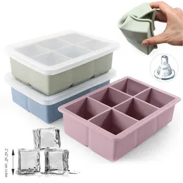 Мороженое инструменты ICE Куб плесень силиконовая квадратная форма 2 -дюймовая лотка из кубика большого размера.