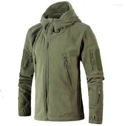 Herren Hoodies Fleece Tactical Jacket Winter Militär Multipocket verdicken Kapuze -Gelegenheitsmantel Männer schlanke Fettmäntel Outwear Y5578