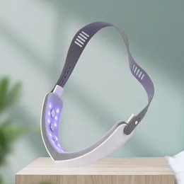 Face Massager 2 in1 Chin vline 리프팅 벨트 LED PON THERAPY Chins 장치 EMS 압축 눈 제거 어두운 원 230309