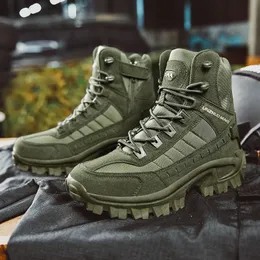 ブーツfujeak men military tactical boots autumn Winter Waterfoof Leather Army Boots Desert Safty Work Shoes Combat Ankle Boots 230309