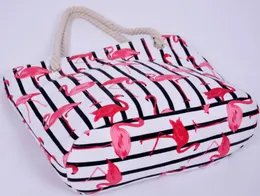Bawełniane płótno torba na bitę duża pojemność kreskówka Flamingo Torby na zakupy 3D Bawełniane torby makijażu na zewnątrz sportowe torebki