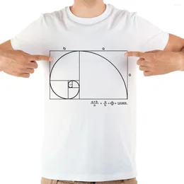 Мужские рубашки T Fibonacci Золотое соотношение смешное математическая рубашка мужчина летняя белая повседневная коротка с коротким рукавом футболка