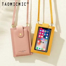 Borsa per cellulare con touch screen Borsa a tracolla da donna Pu Simple Thin Multi Card Touch Screen Borsa per cellulare 230309