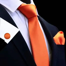 Neck Ties Ricnais Silk Solid Men's Tie Set 8cm Ties Handkerchief Cufflinks Sets For Man Red Gold Purple Necktie for Men Wedding Gift 230309