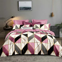 lovinsunshine Geometry Duvet Cover King King Bedding Set Comforter Bedding Bed Cover Pink CV08＃T200814194V