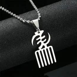 Hänge halsband afrikansk symbol rostfritt stål material adinkra gye nyame halsband för kvinnor unisex etniska smycken gåvor