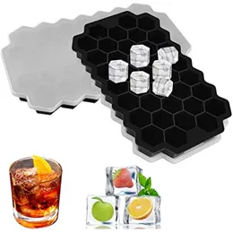 Ferramentas de sorvete Cuba de gelo Cube Silicone Ice Mold Ice Cube Bandeja com tampa Jelly Jelly Jell