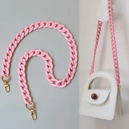 Pink Acrylic Chain Bag Underarm Bag Shoulder Belt Chain Replacement Women's Crossbody Bag Wide Band Handheld 230309