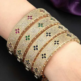 Bangle Zlxgirl Fashion Женский дубайский золото свадебных свадебных украшений кубические цирконы женщина Big Banglebracelete