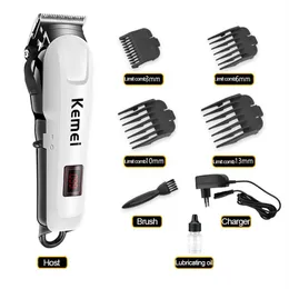 Kemei Professional Men's Rechargeable Hair Clipper LCD Wireless Electric Shaver Hair StylingツールWTIH炭素鋼切断H295p