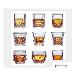 Weingläser Quadrat Whisky Kristallglas Tasse Cocktail Bourbon für Home Bar Party Hohe Kapazität EL Tassen Trinkgeschirr Drop Deliv Dhfhm