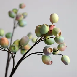 装飾的な花1PCS人工植物ユーカリ果実偽の枝机の装飾フラワープラント人工装飾装飾