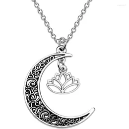 Подвесные ожерелья Полово полумесяца луны колье готическое сверхъестественное пентаграмма лотос дерево