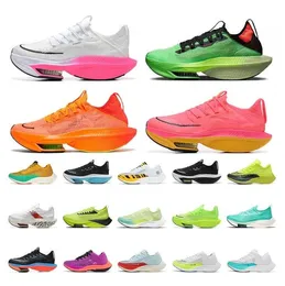 2023 Neue Mode -Offs Zooms Running Shoes Designer Alpha Fly Zoomx White Pink 2.0 Dunkelgrün total orange Hyperviolett Pegasus Tempo Outdoor -Turnschuhe
