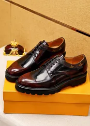 2023 Mens Designer Dress Shoes Classic Business Fashion Brand Elegant Formal Wedding Genuine Leather Shoes Men Lace Up Office Oxfords Size 38-45