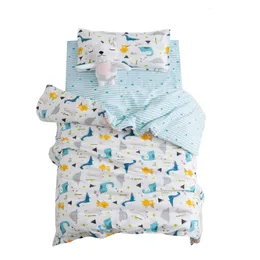 Conjuntos de cama 3pcsset algodão berço kit de linho desenho animado do bebê princesa conjunto de roupas de cama inclui capa de lençol de travesseiros sem enchimento 230309