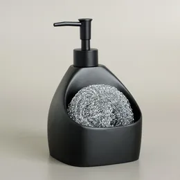 Dispenser di sapone liquido da 400 ml Portabottiglie con pompa da cucina con vano portaoggetti Contiene e conserva spugne Utensili per la pulizia della cucina 230308