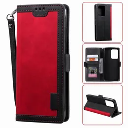 Premium -Leder -Brieftaschenhülle mit Kickständer und Kartenschlitzen für Samsung A54 A34 A53 A33 A32 A13 A71 A51 4G 5G A72 A52 A31 S23 S22 S21 S20 NOTE20 plus Ultra Sony Redmi