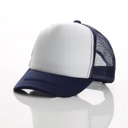 All-Match Summer Mesh Blank Baseball Caps Justerbar snapback för barn Vanliga kulkapslar Sol Visor svartblå gul grön rosa orange grå vit