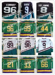 Custom Hockey Jerseys Vintage The Mighty Ducks of Anaheim Movie 96 Charlie Conway Hockey 8 Teemu Selanne 9 Paul Kariya 99 Banks 44 Reed 21 P
