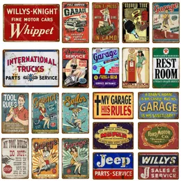 Retro-Auto-Kunst-Blechplakat, LKW-Motorservice, Metall-Blechschilder, Garage, Werkzeug, Regeln, Dekor, Vintage-Wandkunst, Malerei, dekorative Plakette, Kunstposter, Größe 30 x 20 cm, W02