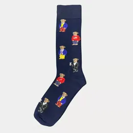 2023 Meia com urso desenho animado de moda de moda fofa Harajuku unissex Stretch algodão meias com meia Web Sock Hipster Skatebord tornozelo Funny Sock N1