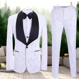 Męskie garnitury Thorndike Przyjazd męski garnitur 2 sztuki dwurzędowe szczytowe klapy płaskie Slim Fit Casual Tuxedos na ślub (spodnie Blazer)